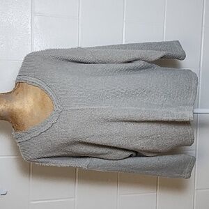 Bibi Textured Oversized Pullover Raglan Sleeves Sweatshirt Top